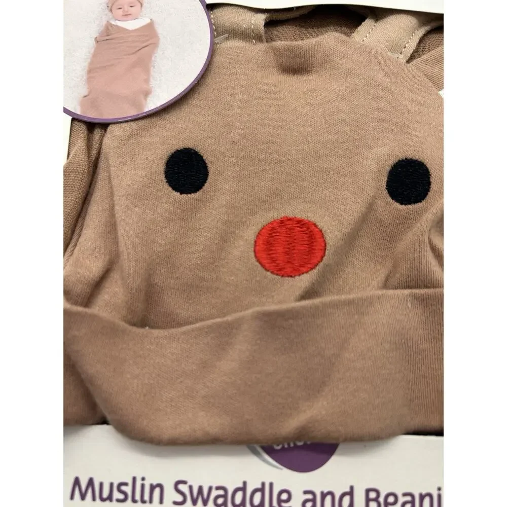 Baby Muslin‎ Swaddle And Reindeer Christmas Parents Choice 100%Cotton 40inx40in